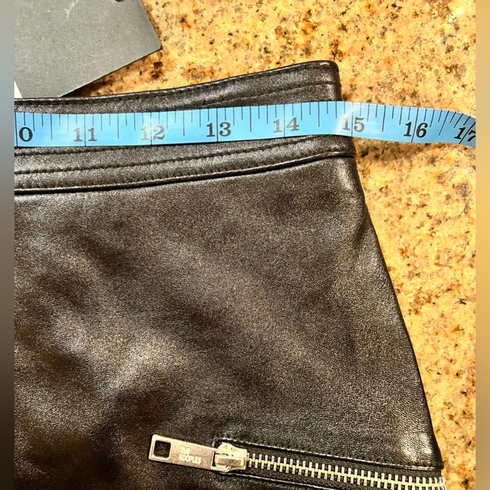 The Kooples Lambskin Leather Mini Skirt Black High Waist Zip Front Sz FR 2/US 6 - Picture 8 of 14